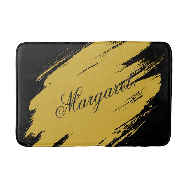Alfombrilla De Baño Modern Unique Bath Mat Featuring Custom Name Desig (Anverso)