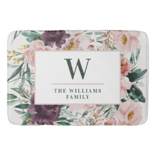 Alfombrilla De Baño Moderna acuarela floral elegante
