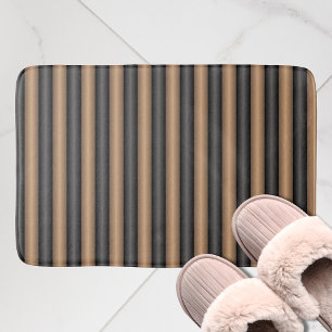 Alfombrilla De Baño Modernas y elegantes rayas marrones tostadas con p