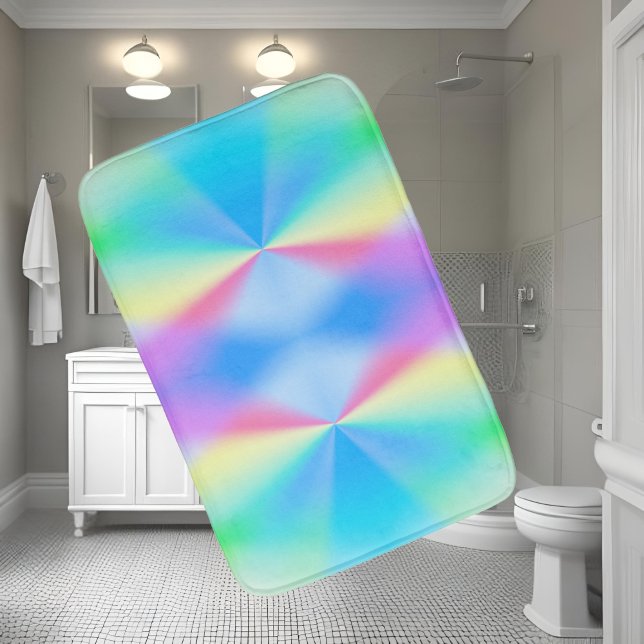 Alfombrilla De Baño Moderno arcoíris pastel iridiscente coloreado (Subido por el creador)