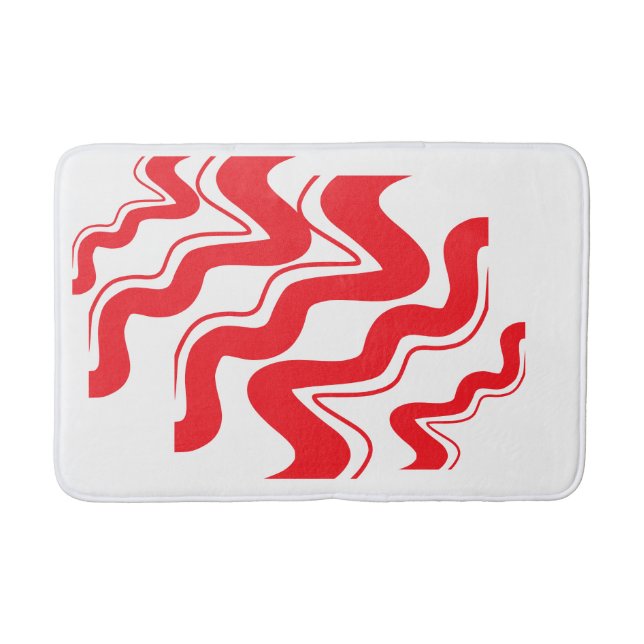 Alfombrilla De Baño "Moderno Bathmat de patrón zigzag - Geométrico neg (Anverso)