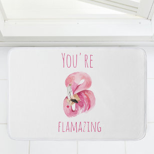 Alfombrilla De Baño Moderno, Es Flamante Belleza Flamingo Rosa