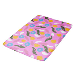 Alfombrilla De Baño moderno floral rosa lindo audaz