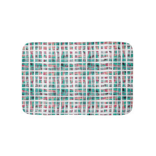 Alfombrilla De Baño Moderno hipster bohemio Verde azulado de coral neg