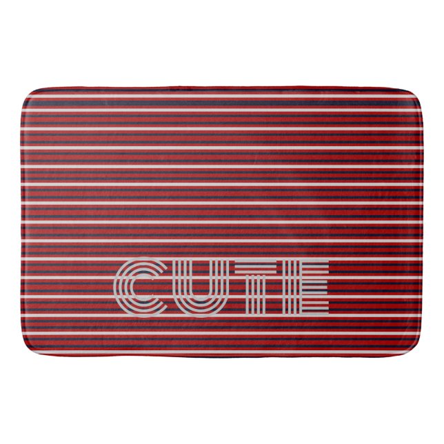 Alfombrilla De Baño Moderno monogramado a rayas (Anverso)