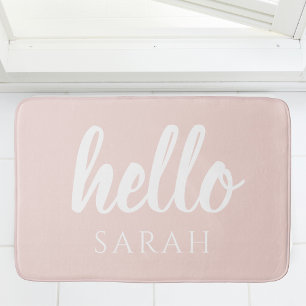 Alfombrilla De Baño Moderno Pastel Pink Hello Y You Name