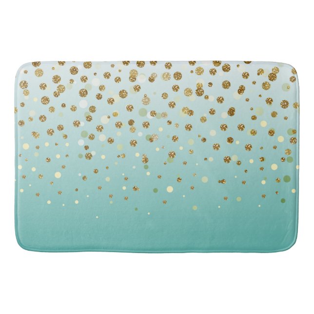 Alfombrilla De Baño Moderno purpurina de oro Girly confeti Gradiente a (Anverso)