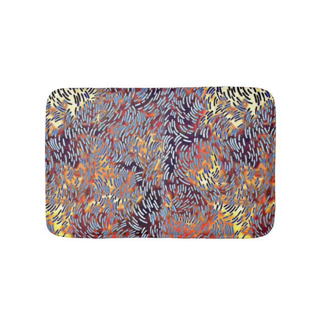 Alfombrilla De Baño Moderno Resumen Arte Rojo Amarillo Negro (Anverso)