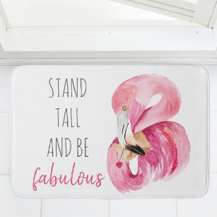 Alfombrilla De Baño Moderno Stand Exótico Alto Y SEA Fabuloso Flamingo