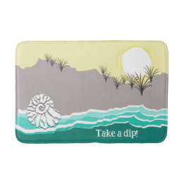 Alfombrilla De Baño Moderno Sunset Beach Shell - Dese Un Chapuzón.
