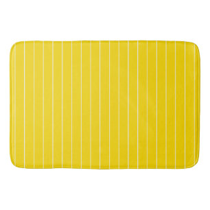 Alfombrilla De Baño Moderno y elegante de moda blanco amarillo a rayas