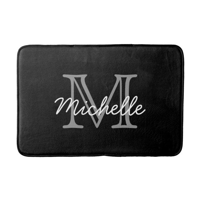 Alfombrilla De Baño Moderno y elegante nombre personalizado baño monog (Anverso)
