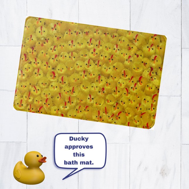 Alfombrilla De Baño Moderno y lindo patrón de pollo amarillo de Pascua (Add spring flare to your bathroom with this fun, yellow chick pattern bathmat!)