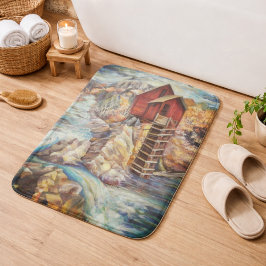 Alfombrilla De Baño Molino de Cristal del Río de las Montañas Rocosas