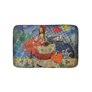 Alfombrilla De Baño Mona Lisa Diversión Zodíaco Caprichoso