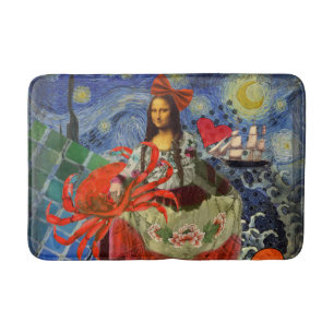 Alfombrilla De Baño Mona Lisa Diversión Zodíaco Caprichoso