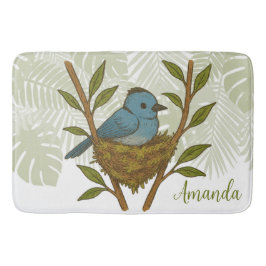 Alfombrilla De Baño Monarca de paja negra enclavada entre las hojas