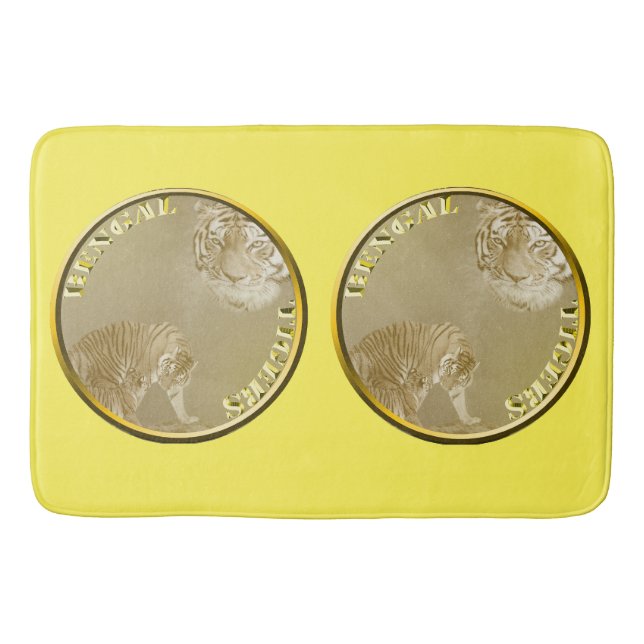 Alfombrilla De Baño Moneda de oro de los tigres de Bengala, (Anverso)