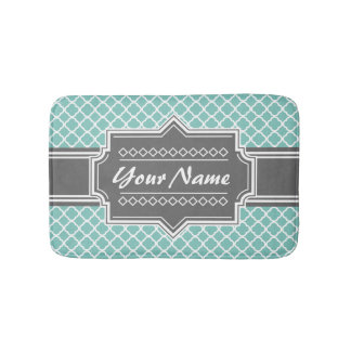 Alfombrilla De Baño Moneda y quatrefoil marroquí gris N1 personalizado