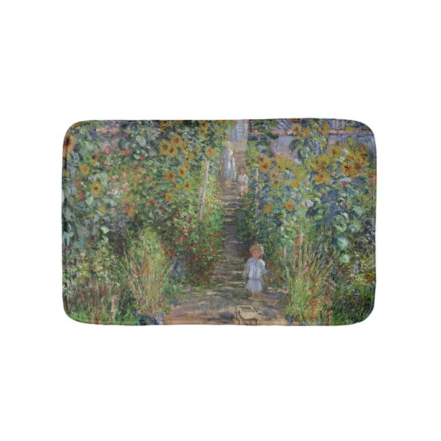 Alfombrilla De Baño Monet Garden Vetheuil Impresionim Pintura (Anverso)