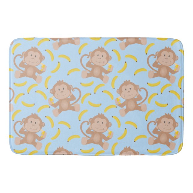 Alfombrilla De Baño Mono Cheeky con Mat Banana Blue Bath (Anverso)