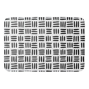 Alfombrilla De Baño Monocromático Tejido de napa negra y blanca