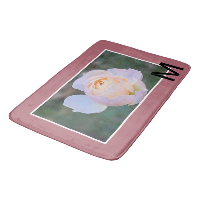 Alfombrilla De Baño Monogram Pink Yellow Rose Gold (Angular)
