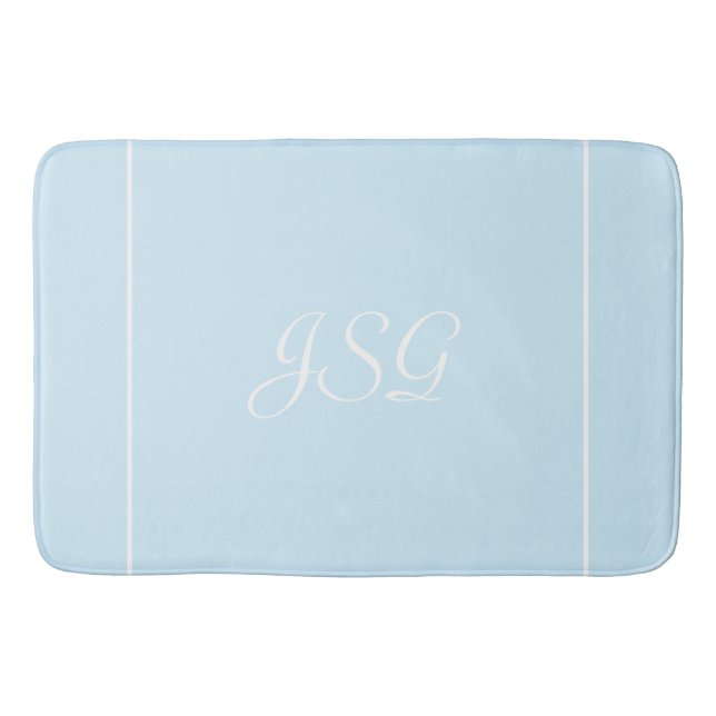 Alfombrilla de baño monograma azul (Anverso)