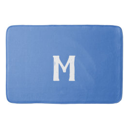 Alfombrilla De Baño Monograma blanco azul
