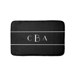 Alfombrilla De Baño Monograma blanco y negro
