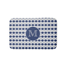 Monograma de cuatrefoil azul y gris de la marina