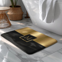 Monograma de diseño geométrico de oro y negro