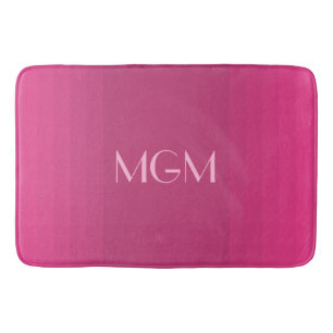 Alfombrilla De Baño Monograma de gradación rosa caliente