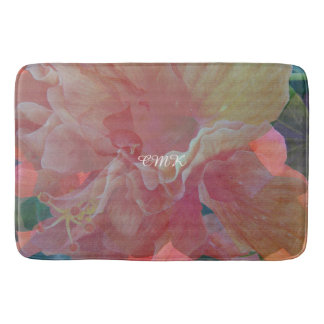 Alfombrilla De Baño Monograma de Hibiscus Pique Fabric