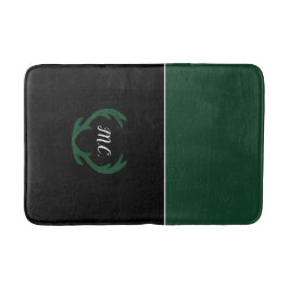 Alfombrilla De Baño Monograma de las Antillas Neerlandesas Verdes Mode