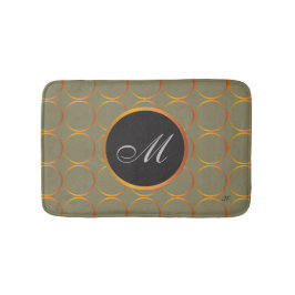 Alfombrilla De Baño Monograma de los anillos de oro