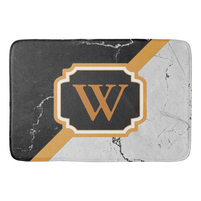 Alfombrilla De Baño Monograma de mármol (Anverso)