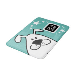Alfombrilla De Baño Monograma de perro de dibujos animados