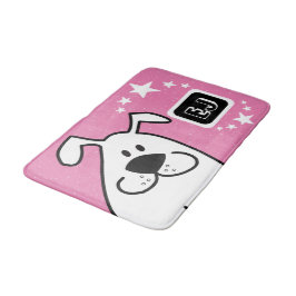 Alfombrilla De Baño Monograma de perro de dibujos animados