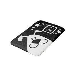 Alfombrilla De Baño Monograma de perro de dibujos animados
