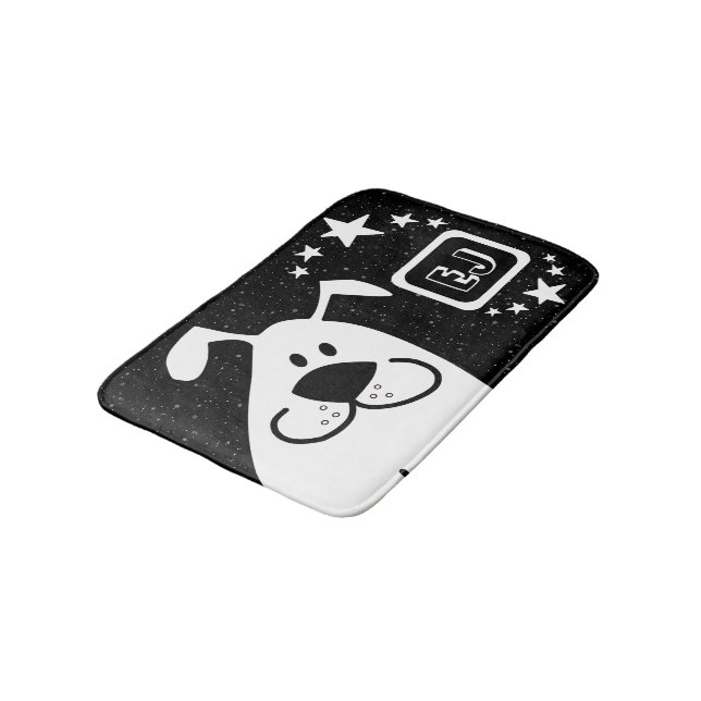 Alfombrilla De Baño Monograma de perro de dibujos animados (Angular)