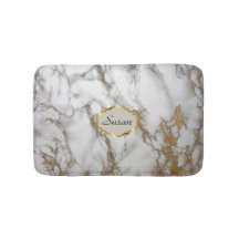 Monograma de personalizable Mat de Bath, oro falso