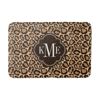 Alfombrilla De Baño Monograma del Personalizado de impresión de Brown 