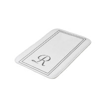 Monograma elegante de franjas blanco y negro