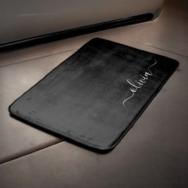 Alfombrilla De Baño Monograma elegante Minimalista blanco negro y mode