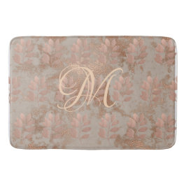 Alfombrilla De Baño Monograma Faux Rosa Gold patrón Bath Mat
