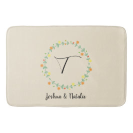 Alfombrilla De Baño Monograma floral