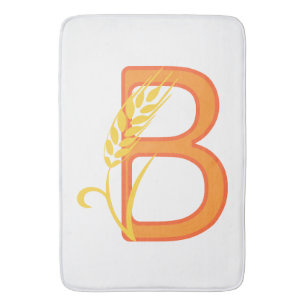Alfombrilla De Baño Monograma floral de la letra mayúscula B