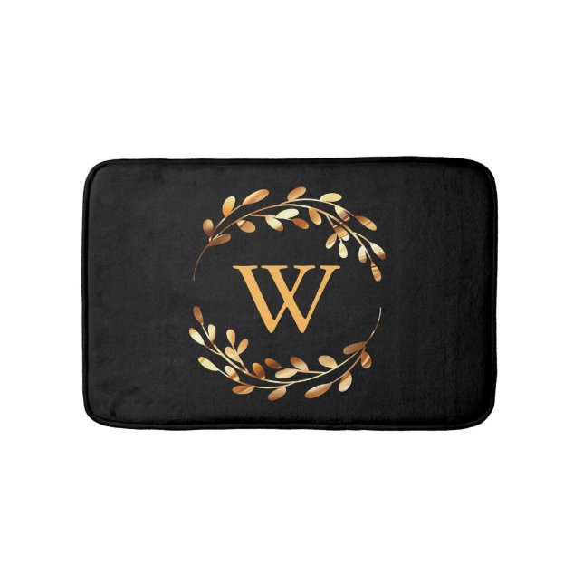Alfombrilla De Baño Monograma floral Goldel (Anverso)