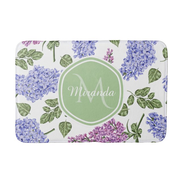 Alfombrilla De Baño Monograma Lila Lavanda (Anverso)